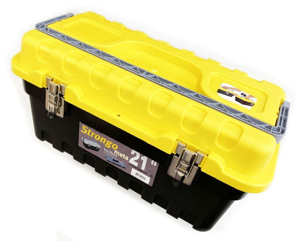 TOOLBOX STRONGO 21 HEAVY DUTY WITH METAL CLASPS AND CARRY TRAY - TOOLZONE KDPTB087 thumbnail 7