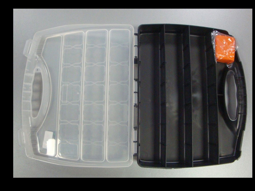 ORGANISER 320mm 22 SECTION WITH INTERCHANGEABLE DIVIDERS AND CLEAR LID - TOOLZONE KDPTB090 thumbnail 4