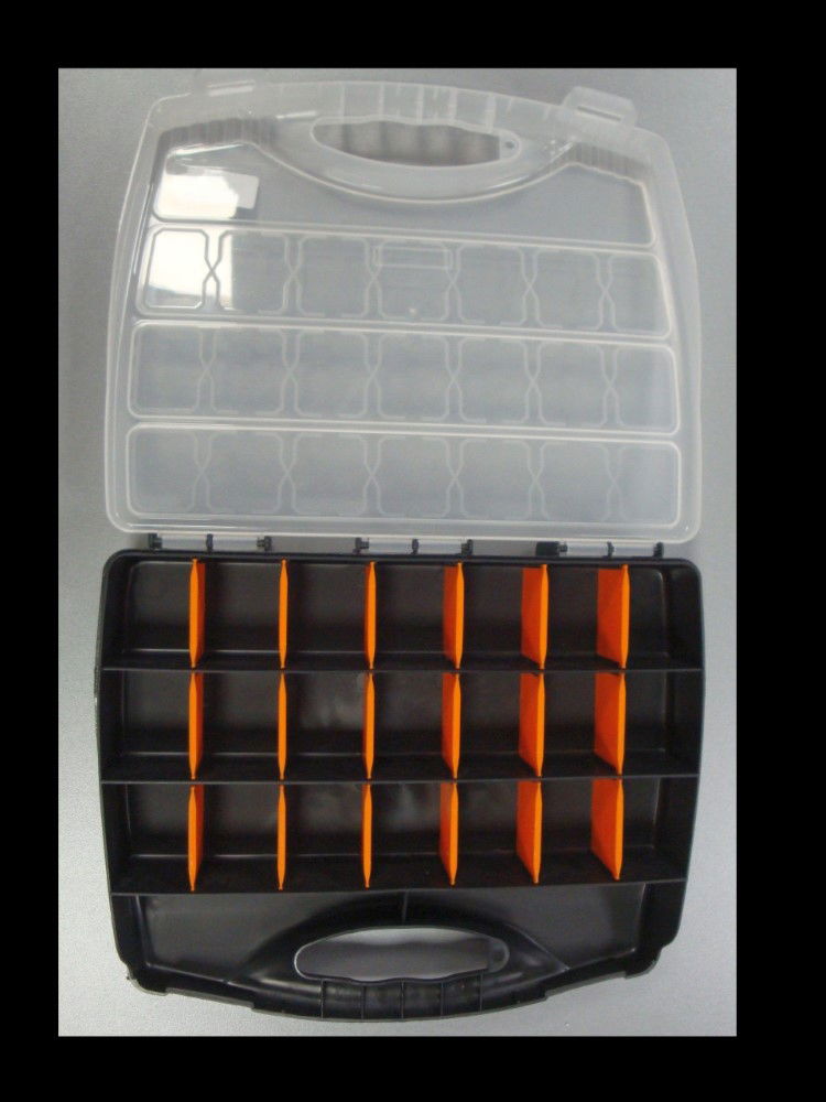 ORGANISER 320mm 22 SECTION WITH INTERCHANGEABLE DIVIDERS AND CLEAR LID - TOOLZONE KDPTB090 thumbnail 5
