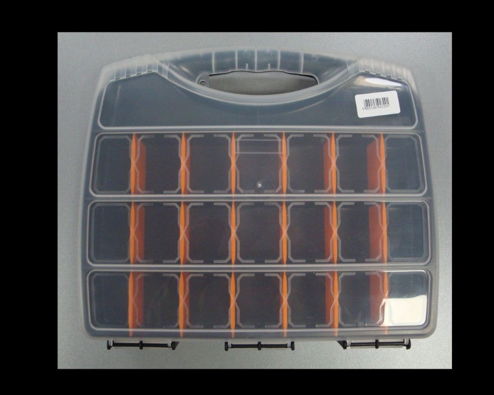 ORGANISER 320mm 22 SECTION WITH INTERCHANGEABLE DIVIDERS AND CLEAR LID - TOOLZONE KDPTB090 thumbnail 6