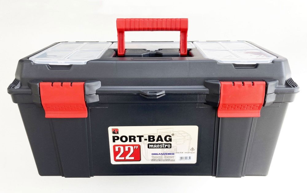 TOOLBOX MAESTRO 22 WITH ORGANISER LIDS AND CARRY TRAY - TOOLZONE KDPTB096 thumbnail 3
