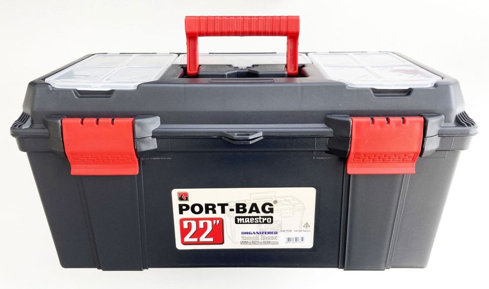 TOOLBOX MAESTRO 22 WITH ORGANISER LIDS AND CARRY TRAY - TOOLZONE KDPTB096 thumbnail 4