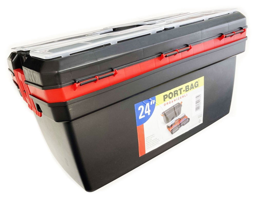 TOOLBOX MAESTRO 24 WITH ORGANISER LIDS AND CARRY TRAY - TOOLZONE KDPTB097 thumbnail 6
