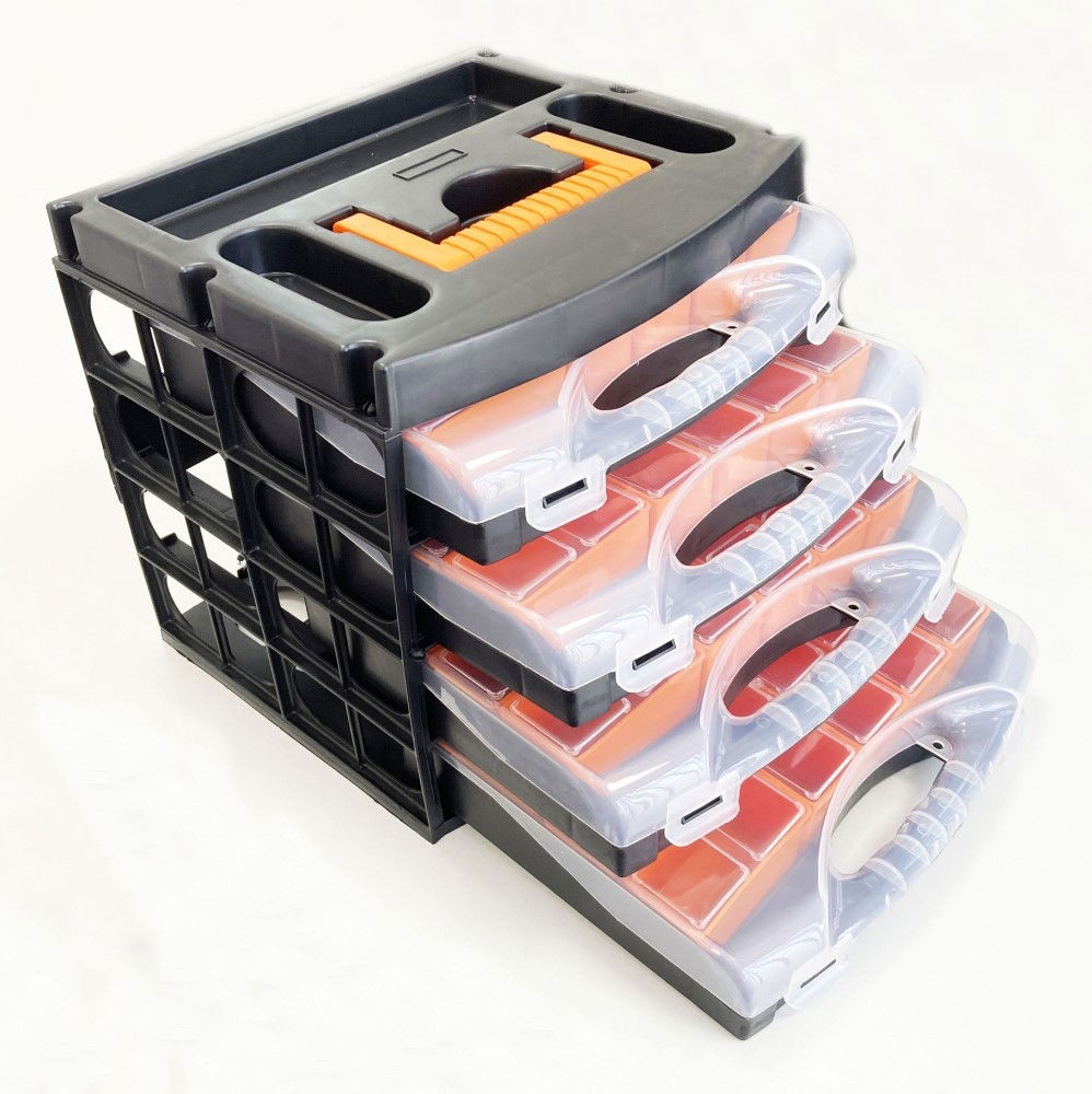 ORGANISER SET 4 TRAY POLY WITH REMOVABLE INNER COMPARTMENTS - TOOLZONE KDPTB098 thumbnail 11