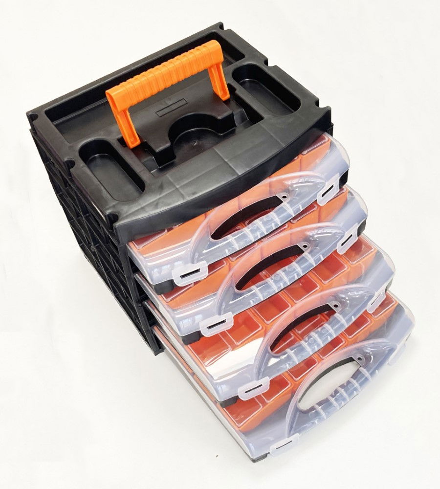 ORGANISER SET 4 TRAY POLY WITH REMOVABLE INNER COMPARTMENTS - TOOLZONE KDPTB098 thumbnail 12