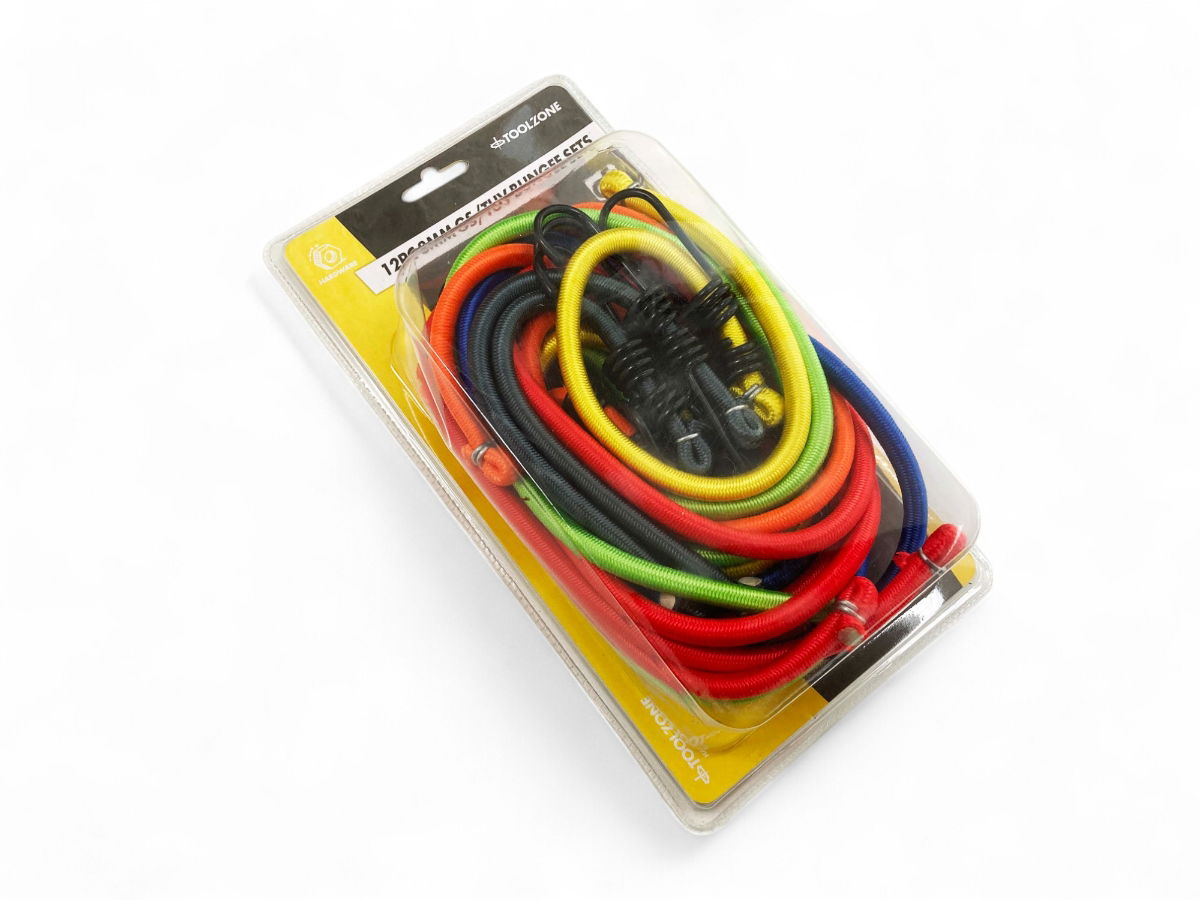 BUNGEE SET 12PC ASSORTED 8mm 300mm 450mm 600mm 750mm 900mm 1300mm - TOOLZONE KDPTD007 thumbnail 6