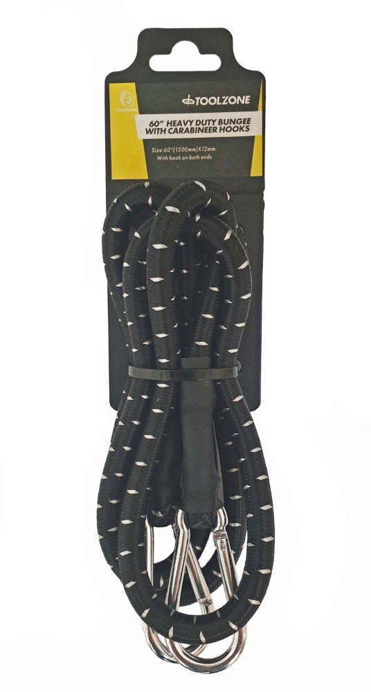 HEAVY DUTY BUNGEE 60 12mm WITH CARABINER CLIPS - TOOLZONE KDPTD045 image 1
