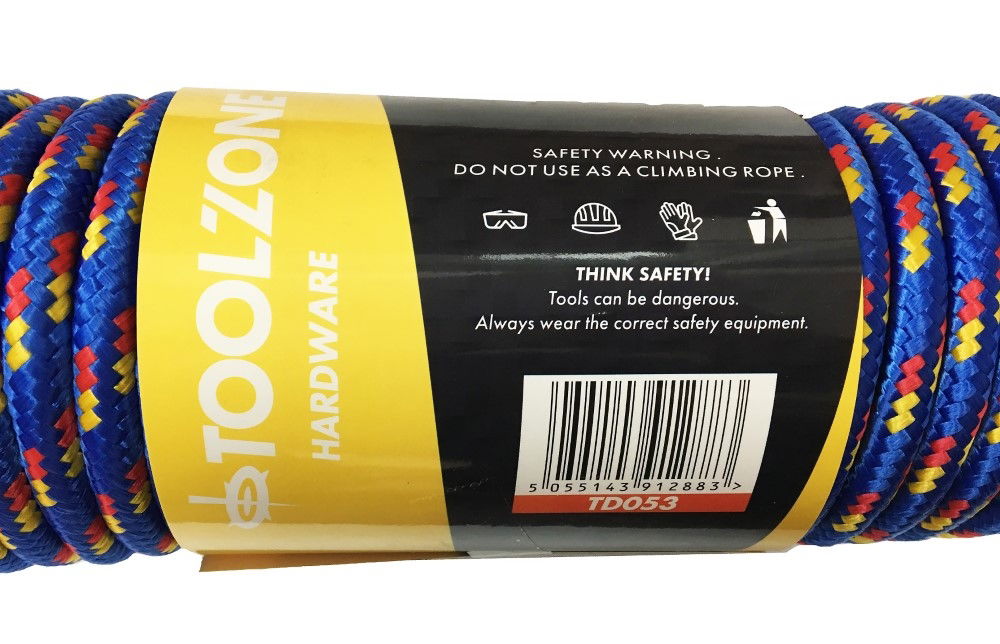 MULTIPURPOSE UTILITY ROPE 12mm x 30m 70kg CAPACITY - TOOLZONE KDPTD053 thumbnail 2