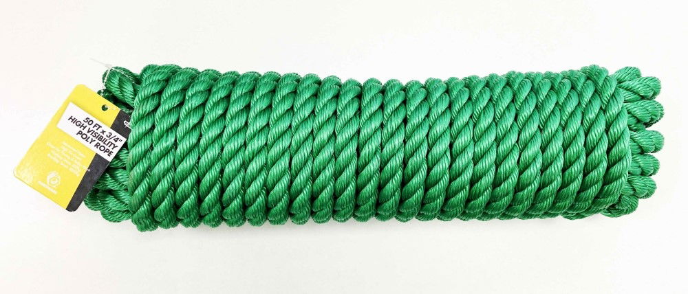 POLY ROPE HI VIS 50ft x 3/4 500kg WORKING 3000kg BREAKING - TOOLZONE KDPTD059 thumbnail 2