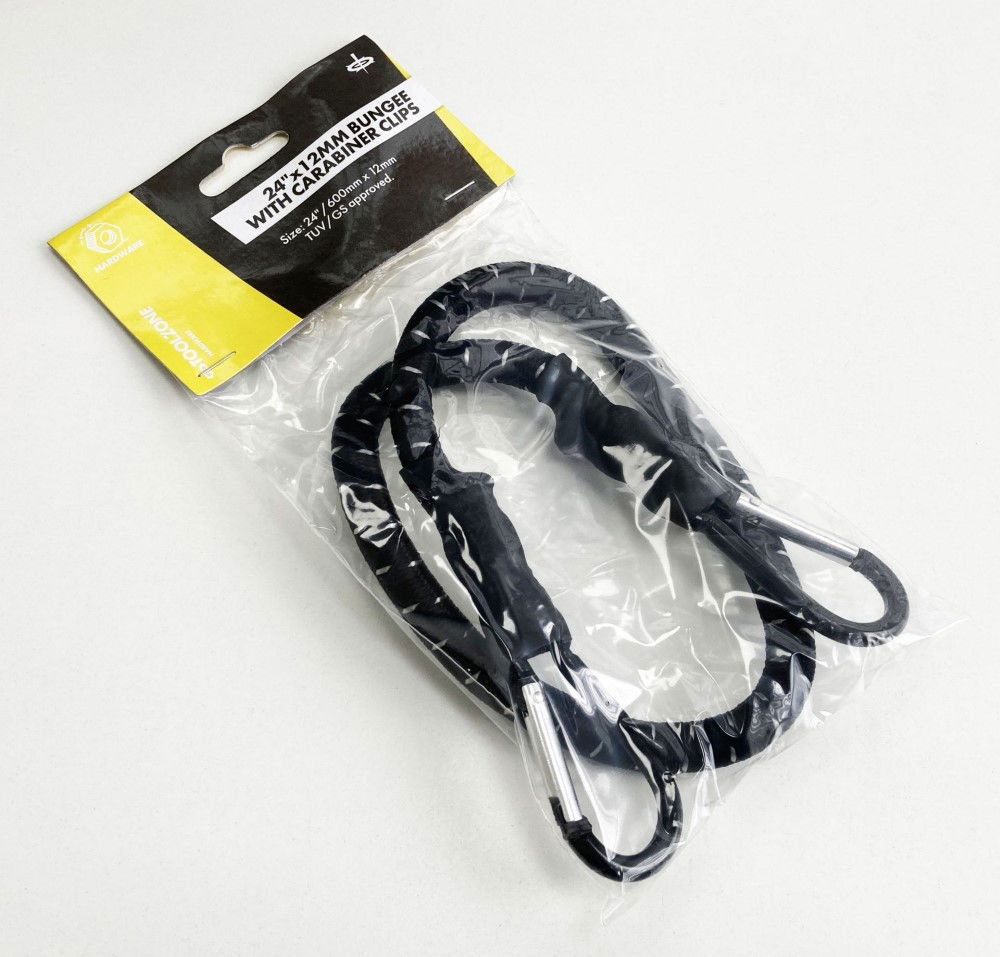 HEAVY DUTY BUNGEE 24 12mm WITH CARABINER CLIPS - TOOLZONE KDPTD066 thumbnail 3