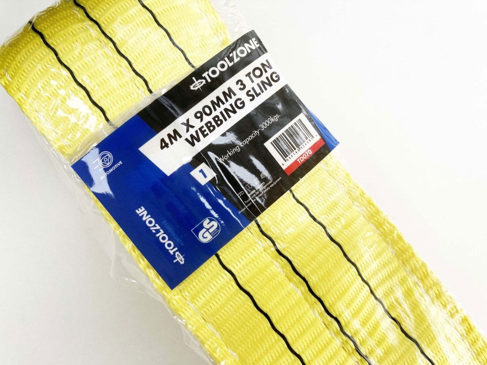 WEBBING SLING 4m x 90mm 3 TON CAPACITY - TOOLZONE KDPTD070 thumbnail 3