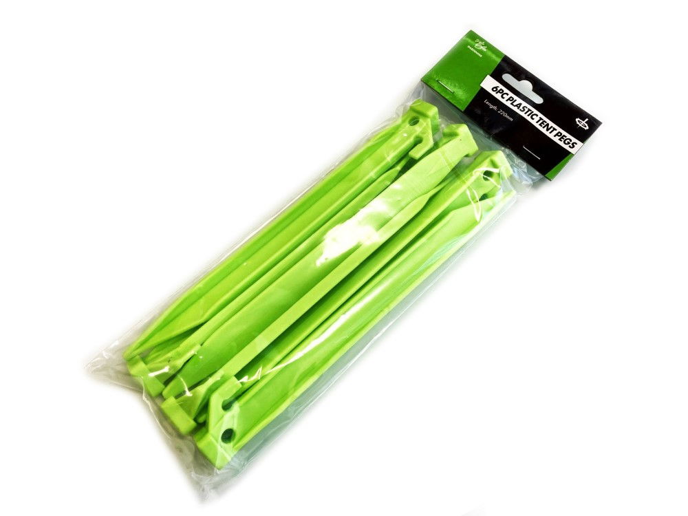 PLASTIC TENT PEG SET 225mm PACK OF 6 - TOOLZONE KDPTL024 thumbnail 2