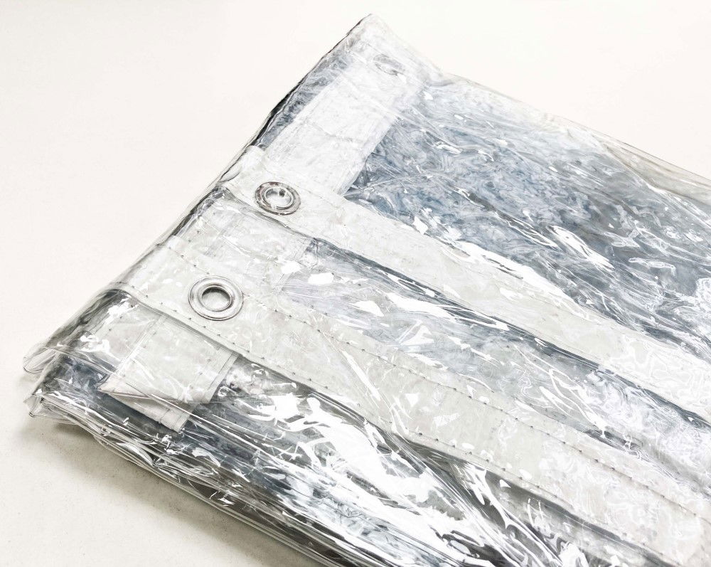 PVC TARPAULIN CLEAR 2m x 3m 320gsm WITH ALUMINIUM GROMMETS - TOOLZONE KDPTL025 thumbnail 4