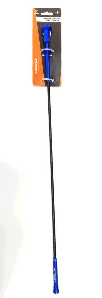 FLEXIBLE MAGNETIC PICK UP TOOL 3 IN 1 620mm WITH LED LIGHT AND CLAW - TOOLZONE KDPTO189 thumbnail 2