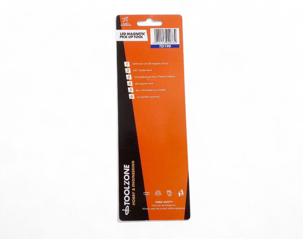 FLEXIBLE MAGNETIC BASE LED LIGHT 3 LED 170-560mm WITH PICK UP TOOL - TOOLZONE KDPTO190 thumbnail 8
