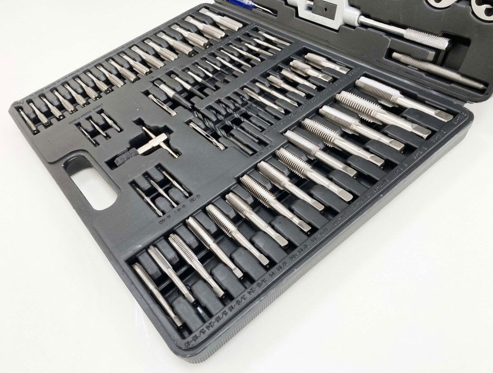 TAP AND DIE SET IMPERIAL 115 PIECE WITH HOLDERS AND WRENCHES - TOOLZONE KDPTP095 thumbnail 11