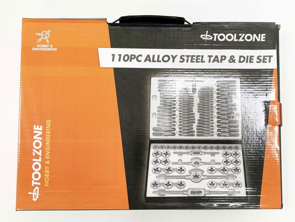 TAP AND DIE SET 110 PIECE ALLOY STEEL WITH WRENCHES - TOOLZONE KDPTP096 thumbnail 4