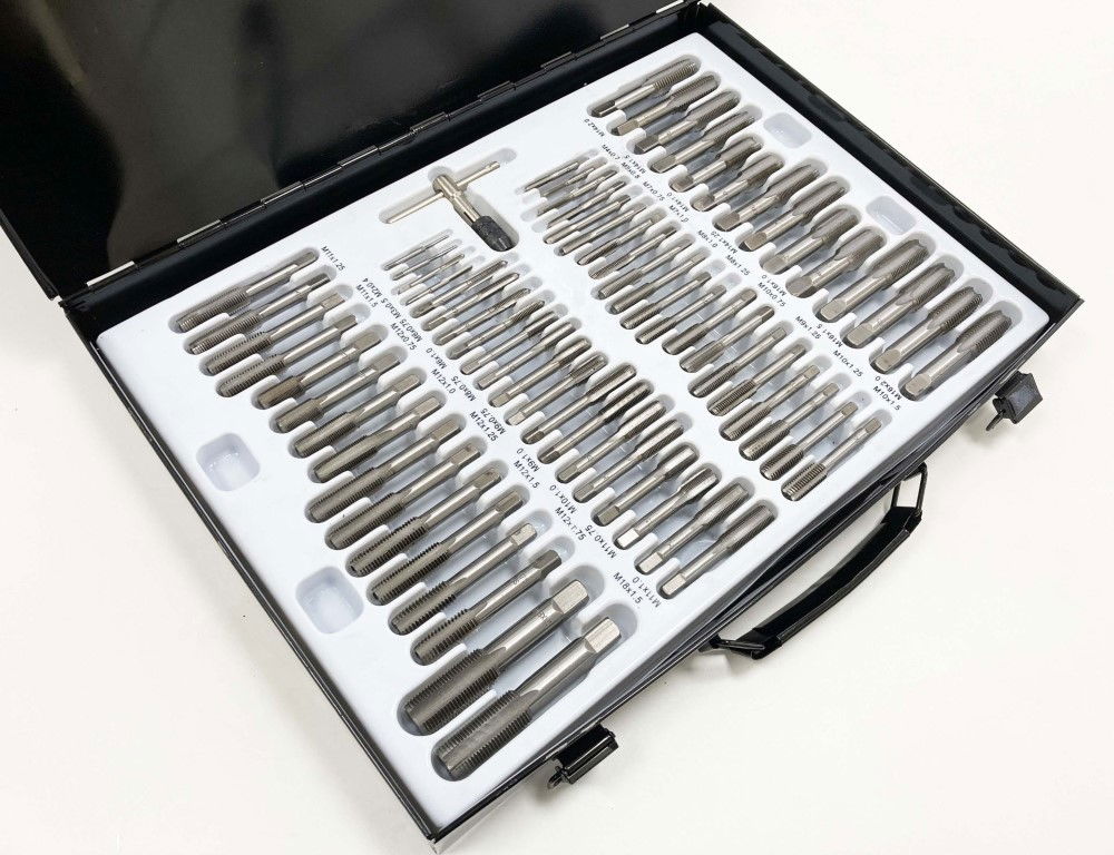 TAP AND DIE SET 110 PIECE ALLOY STEEL WITH WRENCHES - TOOLZONE KDPTP096 thumbnail 13