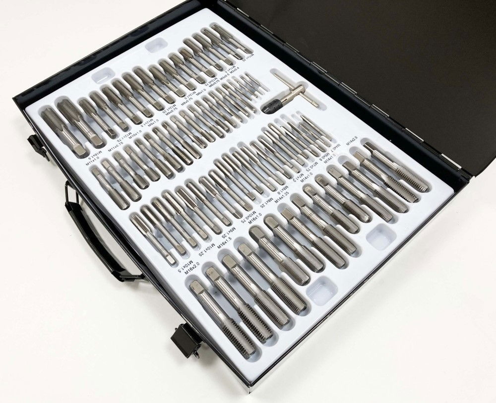 TAP AND DIE SET 110 PIECE ALLOY STEEL WITH WRENCHES - TOOLZONE KDPTP096 thumbnail 14