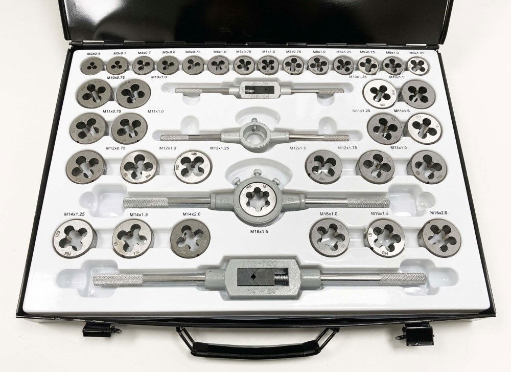 TAP AND DIE SET 110 PIECE ALLOY STEEL WITH WRENCHES - TOOLZONE KDPTP096 thumbnail 9