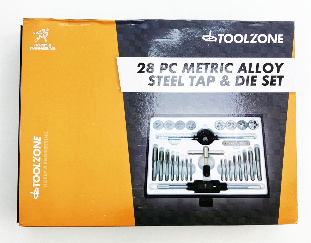 TAP AND DIE SET METRIC 28 PIECE ALLOY STEEL WITH WRENCHES - TOOLZONE KDPTP099 thumbnail 5