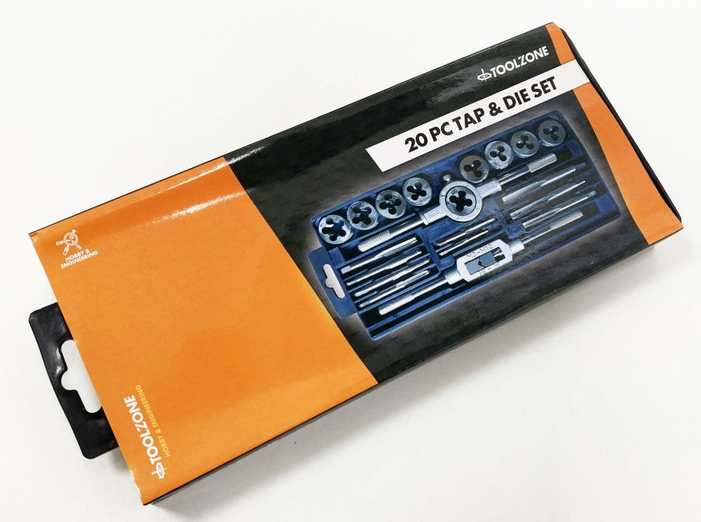 TAP AND DIE SET 20 PIECE CARBON STEEL METRIC M3-M12 - TOOLZONE KDPTP101 thumbnail 7