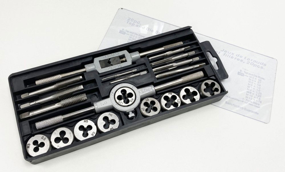 TAP AND DIE SET 20 PIECE CARBON STEEL METRIC M3-M12 - TOOLZONE KDPTP101 thumbnail 9