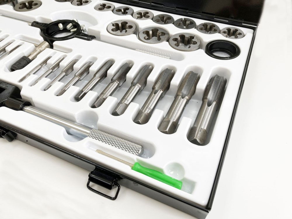 TAP AND DIE SET METRIC 45 PIECE LARGE TUNGSTEN ALLOY STEEL - TOOLZONE KDPTP106 thumbnail 7