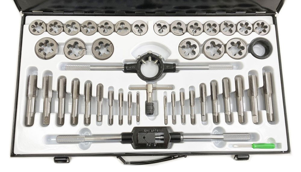TAP AND DIE SET METRIC 45 PIECE LARGE TUNGSTEN ALLOY STEEL - TOOLZONE KDPTP106 thumbnail 9