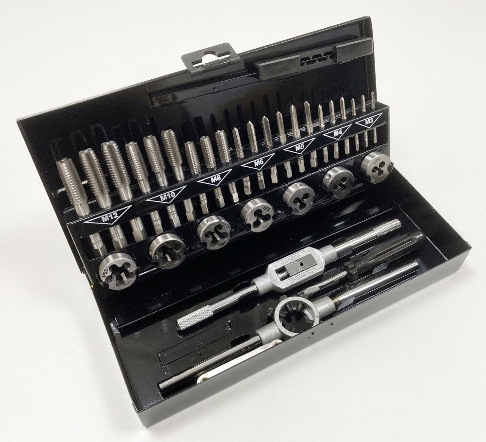 TAP AND DIE SET METRIC 32 PIECE HSS WITH WRENCHES - TOOLZONE KDPTP107 thumbnail 7