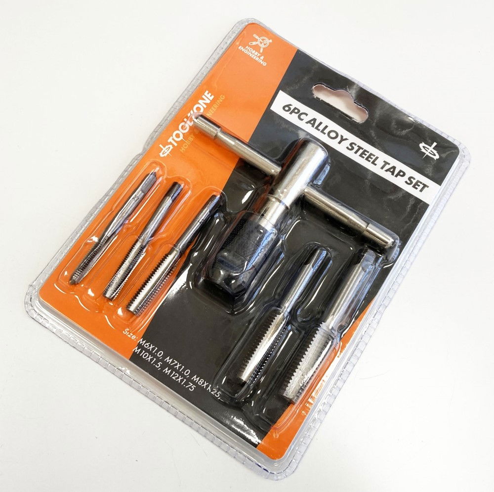 TAP WRENCH SET 6 PIECE WITH METRIC TAPS M6-M12 ALLOY STEEL - TOOLZONE KDPTP108 thumbnail 3