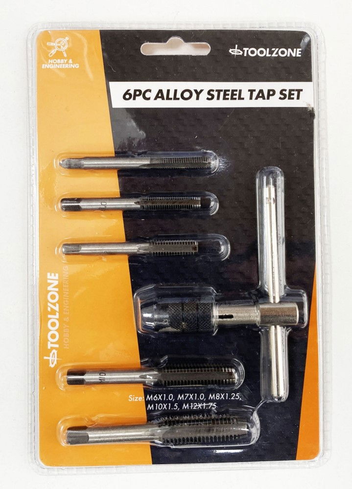 TAP WRENCH SET 6 PIECE WITH METRIC TAPS M6-M12 ALLOY STEEL - TOOLZONE KDPTP108 thumbnail 7