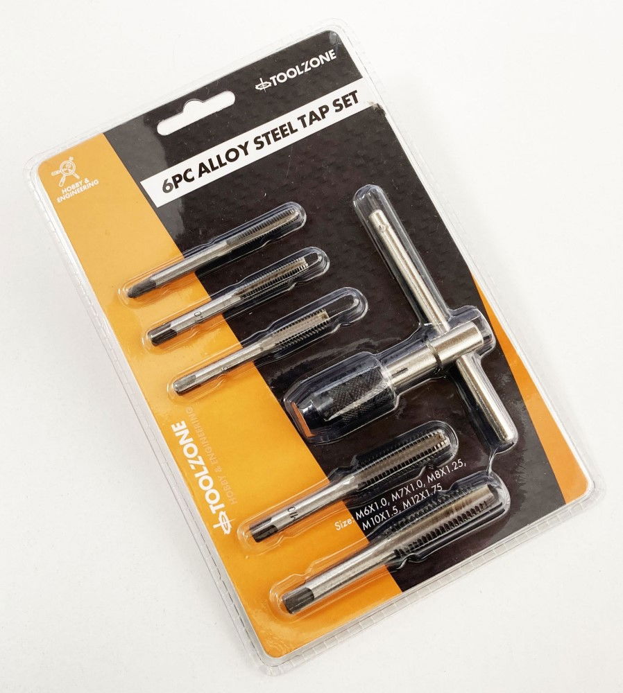 TAP WRENCH SET 6 PIECE WITH METRIC TAPS M6-M12 ALLOY STEEL - TOOLZONE KDPTP108 thumbnail 8