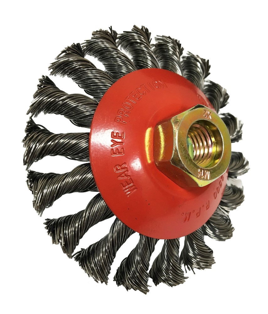 SEMI FLAT WIRE WHEEL PROFESSIONAL M14 100mm - TOOLZONE KDPWB006 thumbnail 3