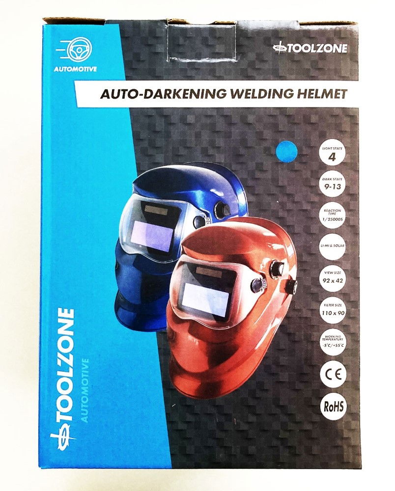 AUTO DARKENING WELDERS HELMET BLUE VARIABLE CONTROL - TOOLZONE KDPWH010B thumbnail 6