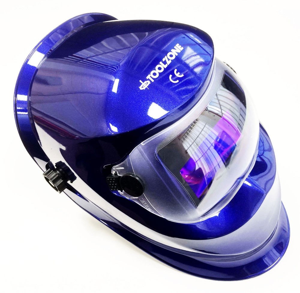 AUTO DARKENING WELDERS HELMET BLUE VARIABLE CONTROL - TOOLZONE KDPWH010B thumbnail 9