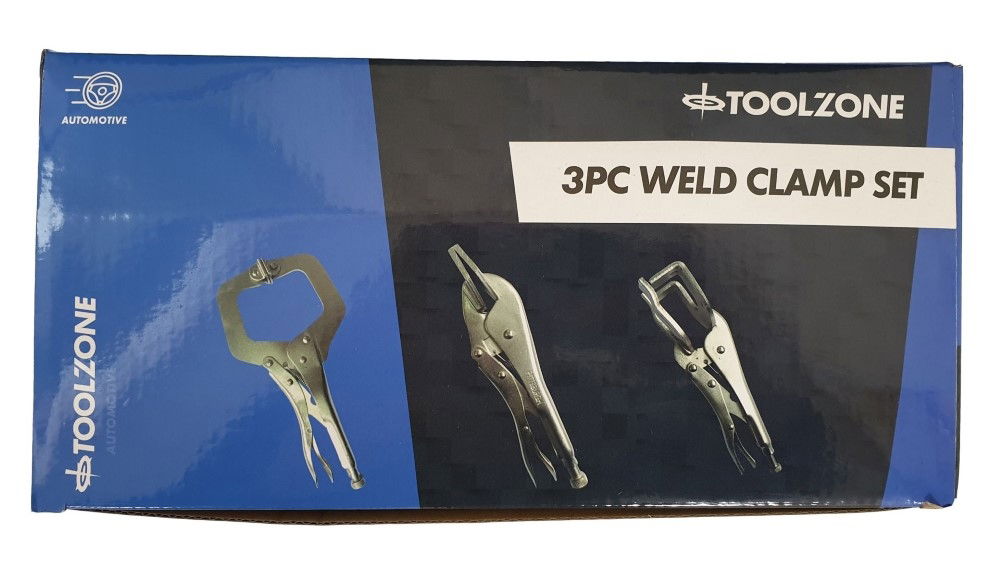 WELD CLAMP SET 3 PIECE 11 C CLAMP 10 SHEET CLAMP 10 CLAW CLAMP - TOOLZONE KDPWH025 thumbnail 3
