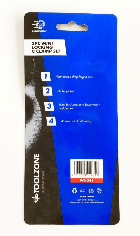 LOCKING C CLAMP SET MINI 2 PIECE 4 - TOOLZONE KDPWH041 thumbnail 4