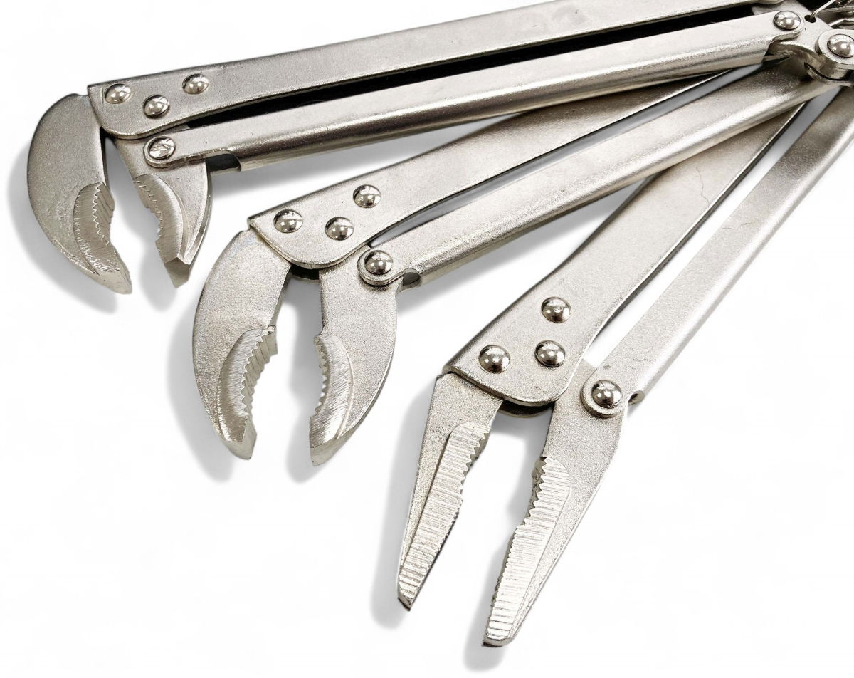 LOCKING PLIER SET 3 PIECE 15 STRAIGHT 45 DEGREE 90 DEGREE - TOOLZONE KDPWR119 thumbnail 5