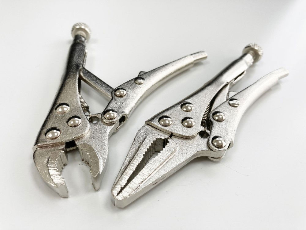 LOCKING PLIERS MINI 2 PIECE LONG NOSE CURVED JAW - TOOLZONE KDPWR129 thumbnail 5