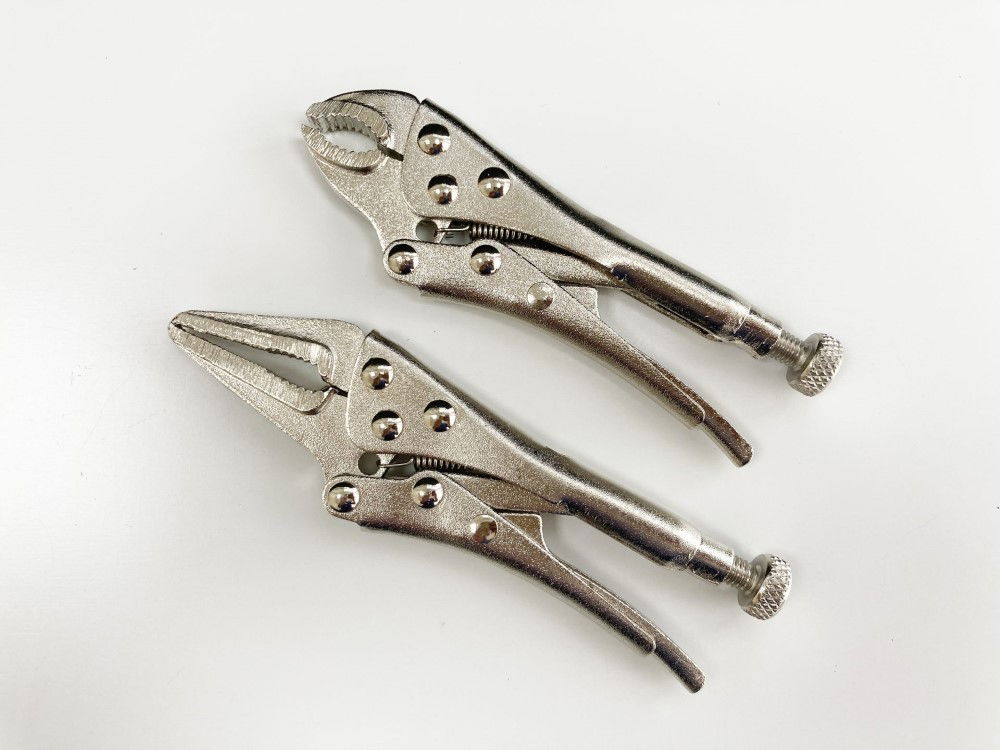 LOCKING PLIERS MINI 2 PIECE LONG NOSE CURVED JAW - TOOLZONE KDPWR129 thumbnail 6
