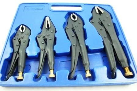 LOCK PLIERS SET BLACK 4 PIECE 5 7 CURVED JAW 6 LONG NOSE 10 STRAIGHT JAW - TOOLZONE KDPWR132 thumbnail 2