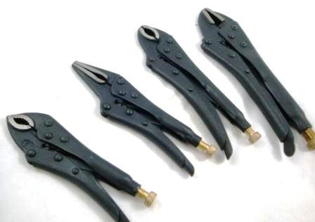LOCK PLIERS SET BLACK 4 PIECE 5 7 CURVED JAW 6 LONG NOSE 10 STRAIGHT JAW - TOOLZONE KDPWR132 thumbnail 3