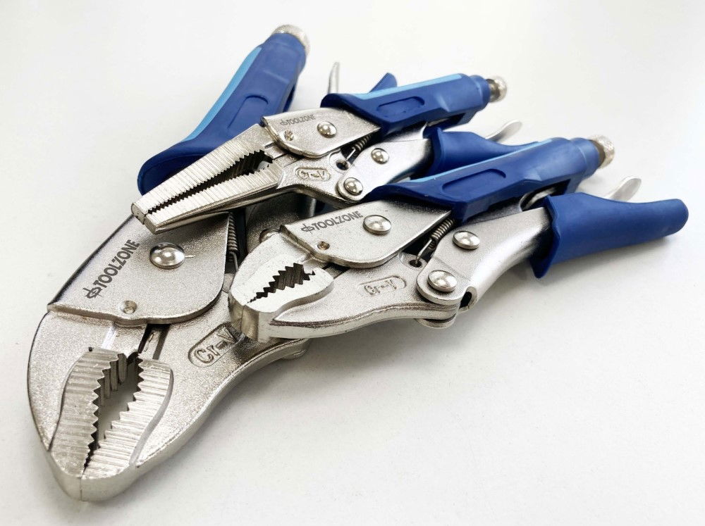 LOCKING PLIER SET 3 PIECE CRV SOFTGRIP 7 10 CURVED JAW 6.5 LONG NOSE - TOOLZONE KDPWR174 thumbnail 7