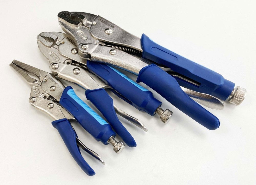 LOCKING PLIER SET 3 PIECE CRV SOFTGRIP 7 10 CURVED JAW 6.5 LONG NOSE - TOOLZONE KDPWR174 thumbnail 8