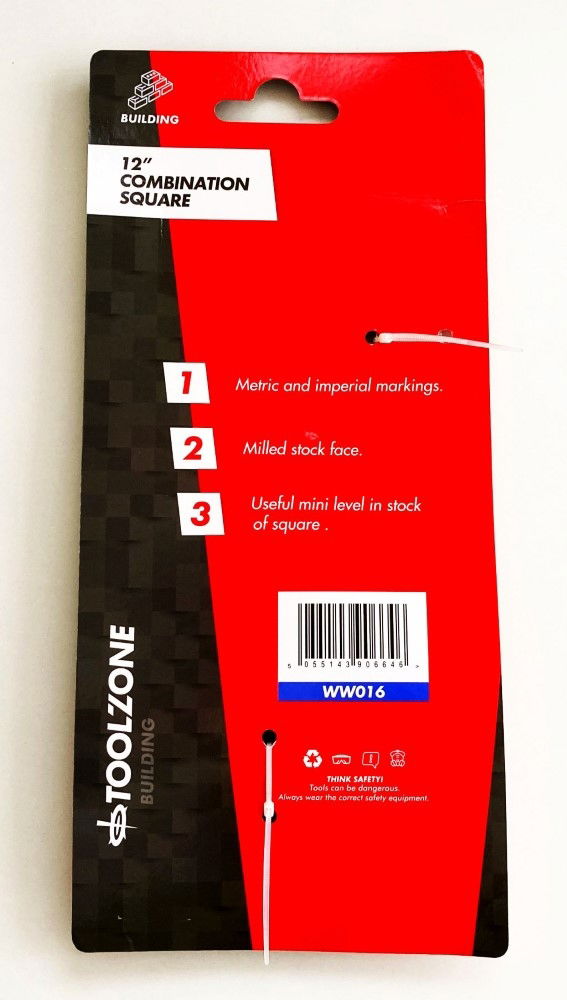 COMBINATION SQUARE 12 METRIC AND IMPERIAL - TOOLZONE KDPWW016 thumbnail 4
