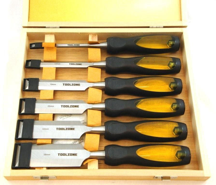 CHISEL SET WOOD 6PC 1/4, 1/2, 3/4, 1, 1.25, 1.5 IN CASE - TOOLZONE KDPWW043 thumbnail 2