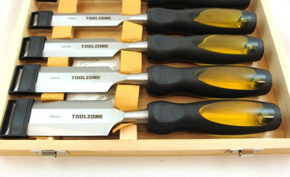 CHISEL SET WOOD 6PC 1/4, 1/2, 3/4, 1, 1.25, 1.5 IN CASE - TOOLZONE KDPWW043 thumbnail 3