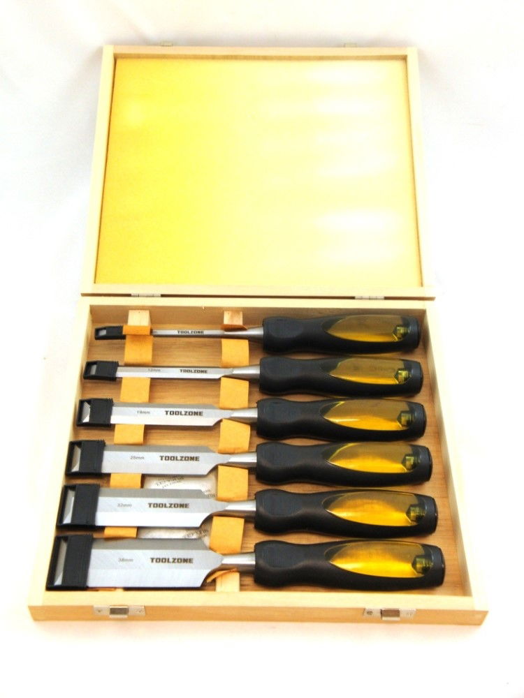 CHISEL SET WOOD 6PC 1/4, 1/2, 3/4, 1, 1.25, 1.5 IN CASE - TOOLZONE KDPWW043 thumbnail 6