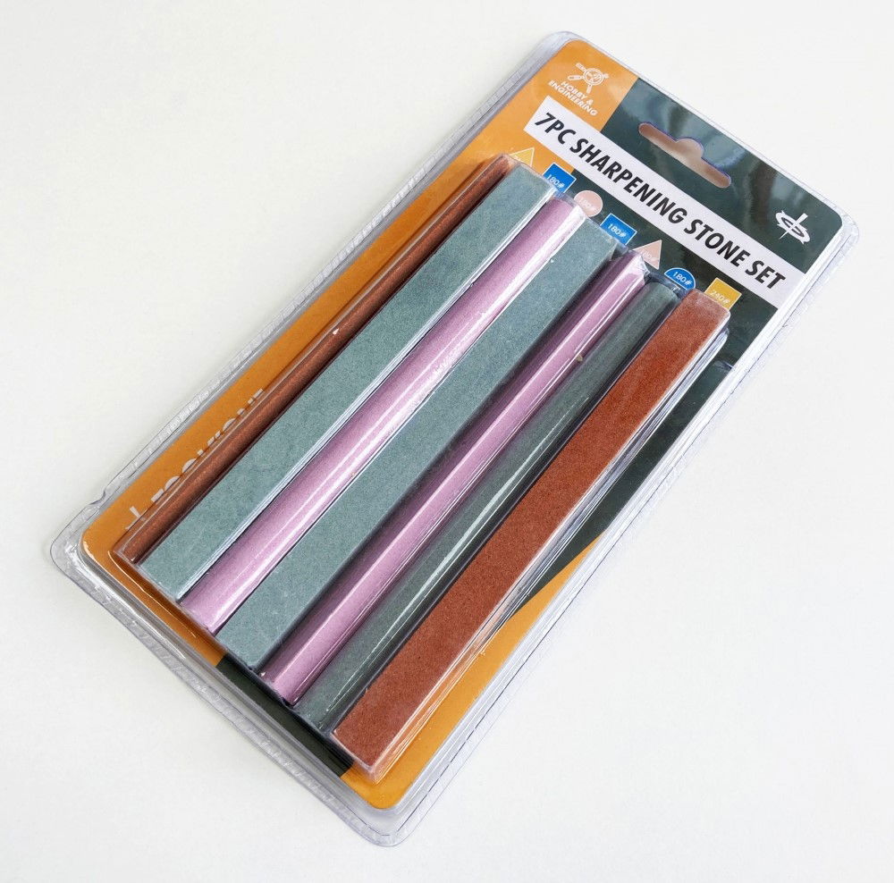 SHARPENING STONE SET 7PC 6 180 AND 240 GRIT MIXED SHAPES - TOOLZONE KDPWW068 thumbnail 3